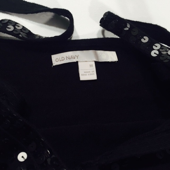 Old Navy | Black Tank Top With Sequins Sleeveless Black - Picture 5 of 6